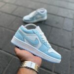 نایک ایرجردن 1 کوتاه سفید آبی(air jordan1 low) - تصویر 2