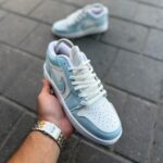 نایک ایرجردن 1 کوتاه سفید آبی(air jordan1 low) - تصویر 3