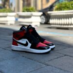 نایک ایرجردن 1 مشکی قرمز ورنی (black red)