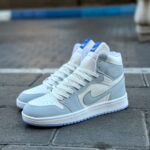 نایک ایرجردن 1 سفید آبی یخی ساقدار(ice blue)