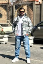 پیراهن پشمی چهارخونه قواره باکس (Checkered) - Image 2